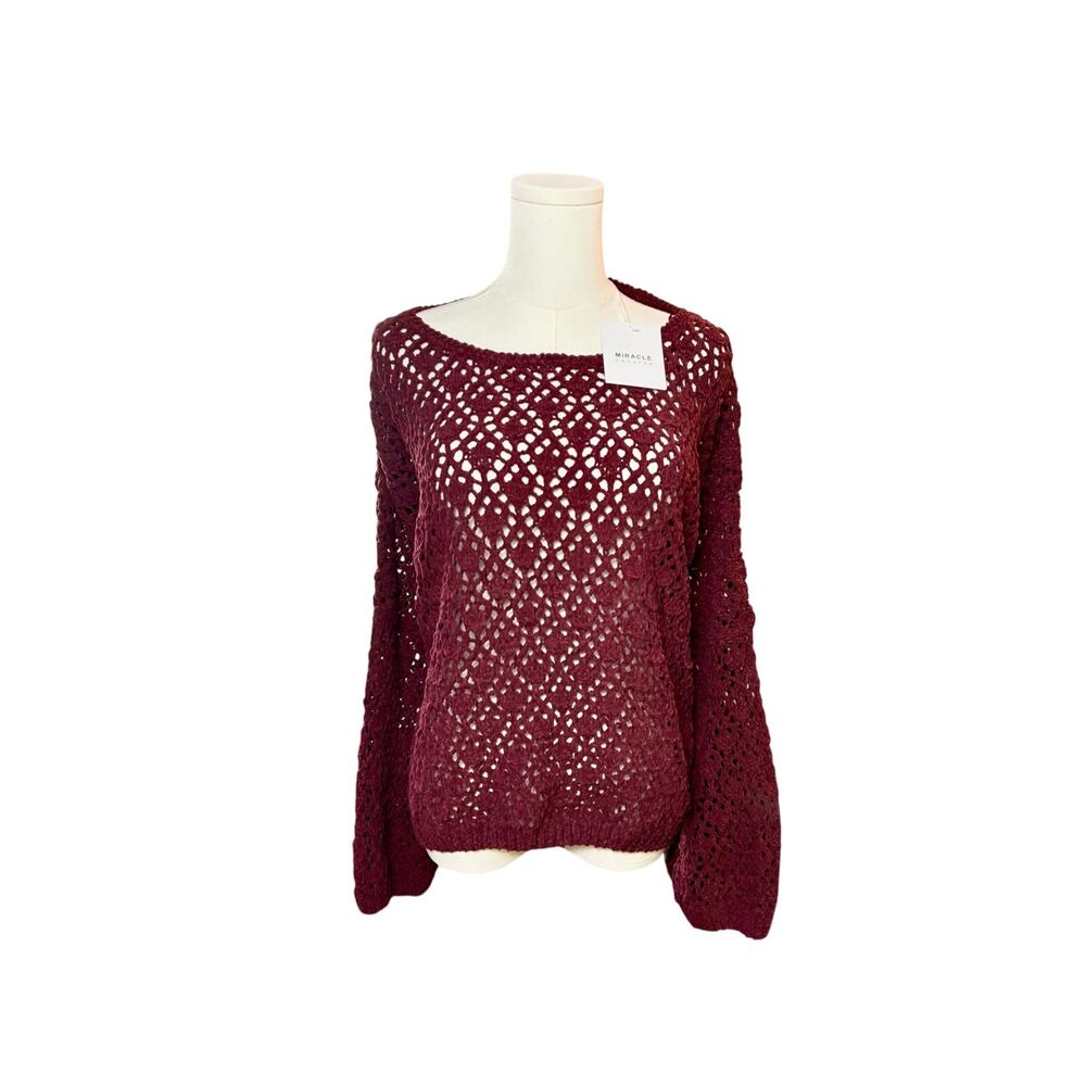 NWT - Plum Oversized Soft Knit Pullover Sweater by Miracle